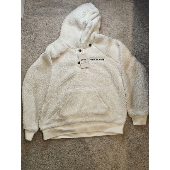 Disney’s Her Universe Frozen 2 Olaf Frozen Fuzzy Hoodie Sweater Size Large - Picture 1 of 7